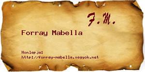 Forray Mabella névjegykártya